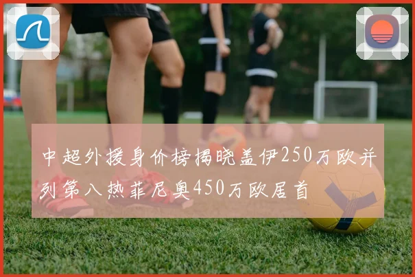 中超外援身价榜揭晓盖伊250万欧并列第八热菲尼奥450万欧居首